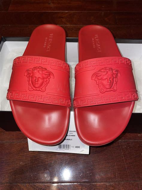 red versace slides cheap|versace slides online.